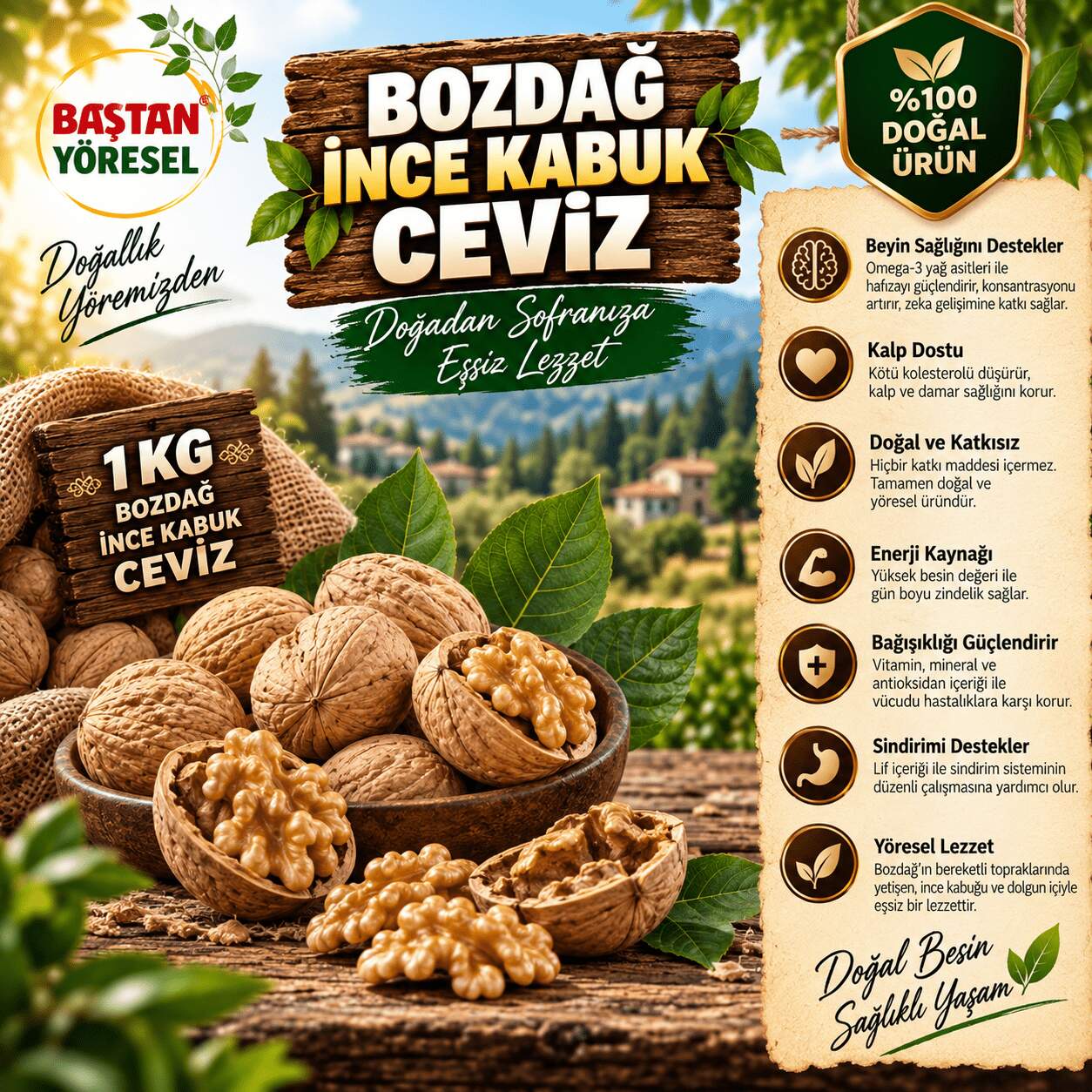 Bozdağ El ile Kırılan Yerli İnce Kabuk Ceviz