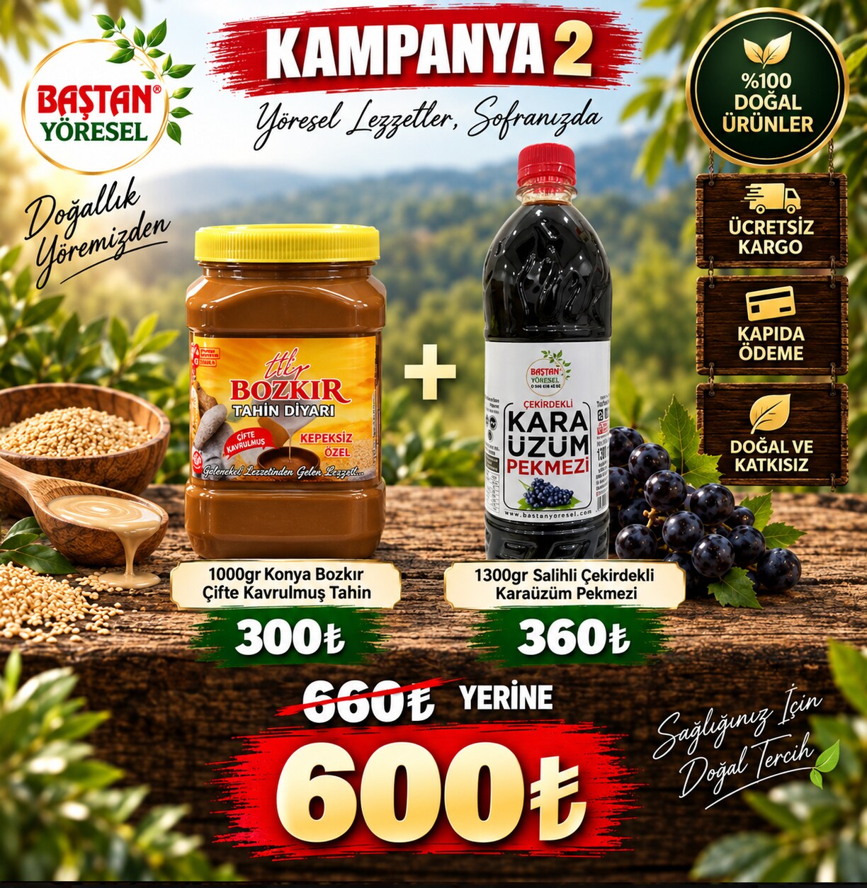 Kampanya 2 - Tahin ve Karaüzüm Pekmezi Paketi