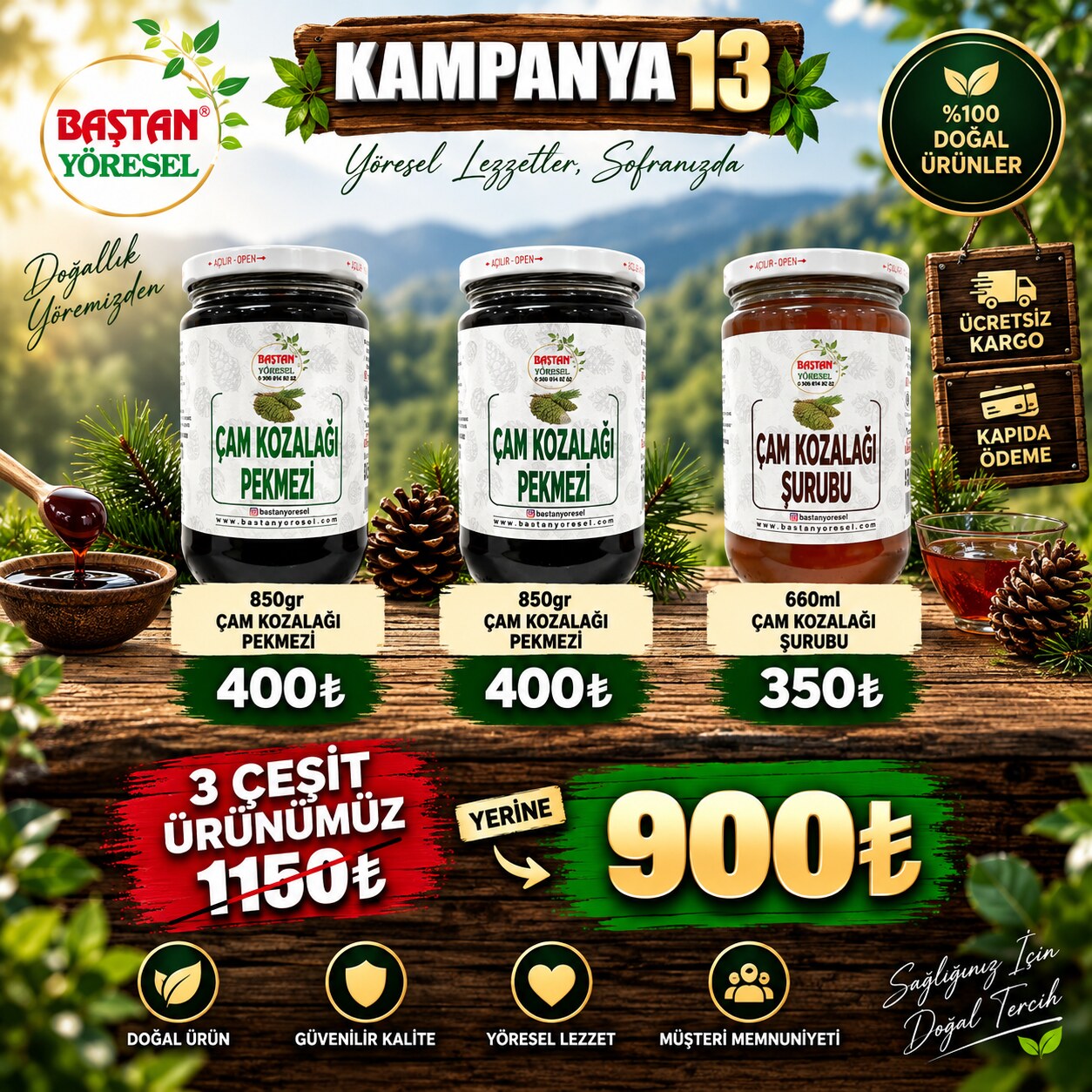 Kampanya 13 - Çam Kozalağı Pekmezi ve Şurubu Paketi