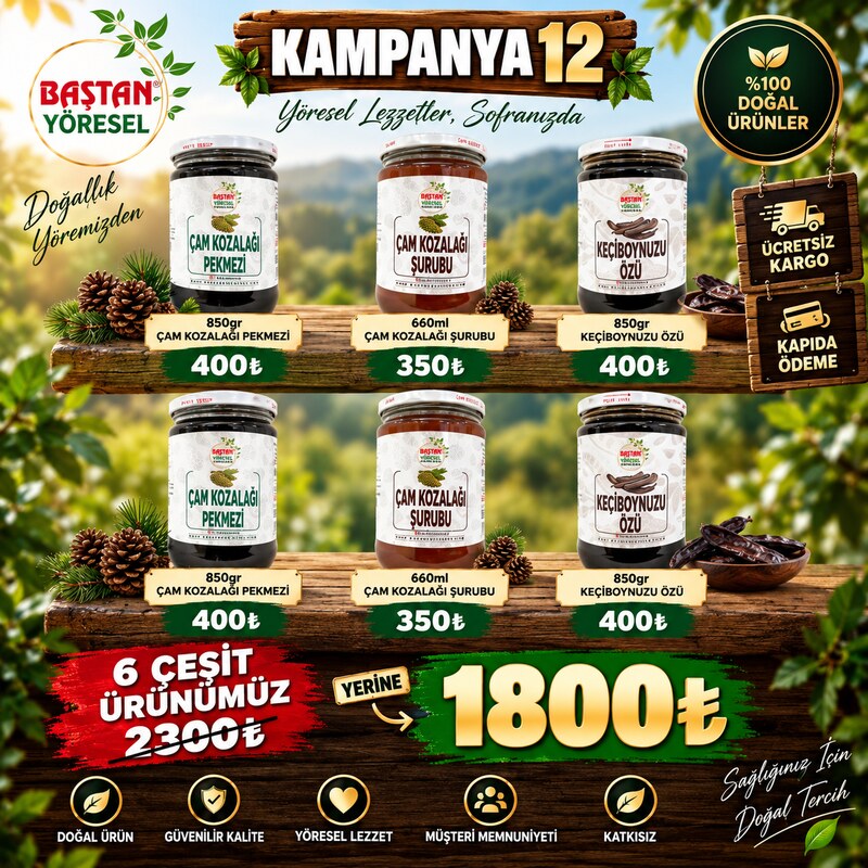 Kampanya 12 - Çam Kozalağı Pekmezi, Şurubu ve Keçiboynuzu Özü Paketi