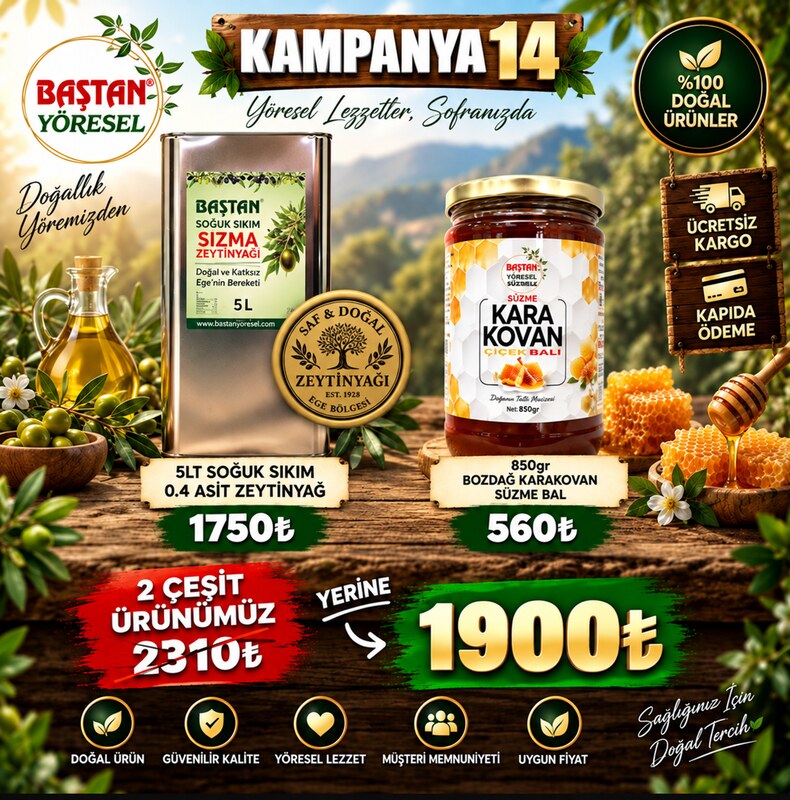 Kampanya 14 - 5lt Zeytinyağı ve 850gr Karakovan Bal Paketi