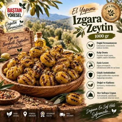 El Yapımı Izgara Zeytin 1000gr