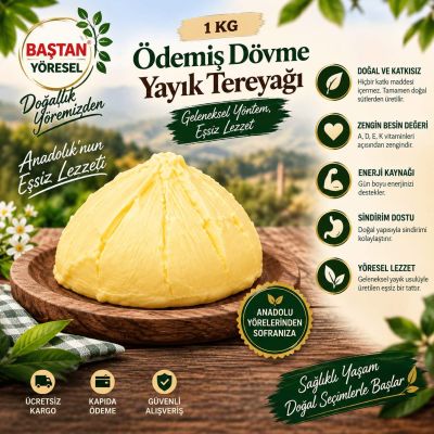Ödemiş Dövme Yayık Tereyağı 1000gr