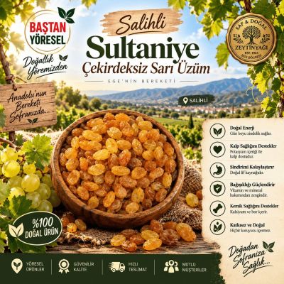 Salihli Sultaniye Çekirdeksiz Sarı Üzüm 1000gr