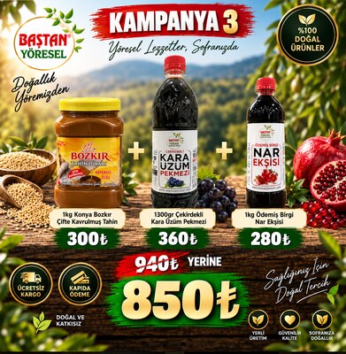 Kampanya 3 - Tahin, Karaüzüm Pekmezi ve Nar Ekşisi Paketi