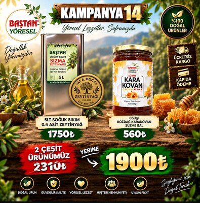 Kampanya 14 - 5lt Zeytinyağı ve 850gr Karakovan Bal Paketi